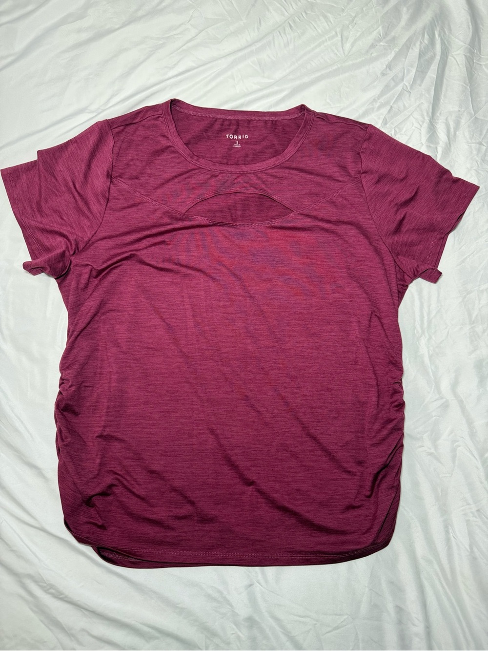 torrid Short Sleeve Tee in Deep Berry Heather